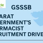GSSSB Gujarat Government’s Pharmacist Recruitment Drive 2025 banner with PharmaSpectacle logo and Gujarat map illustration.